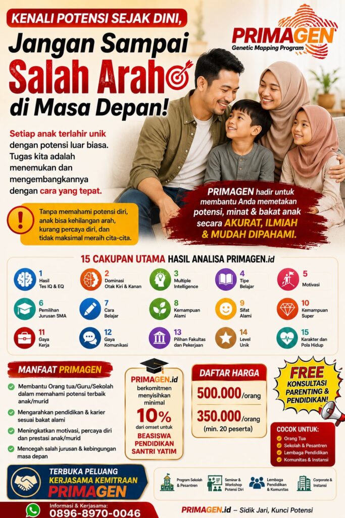 PRIMAGEN Tes Sidik Jari Minat Bakat Untuk Anak